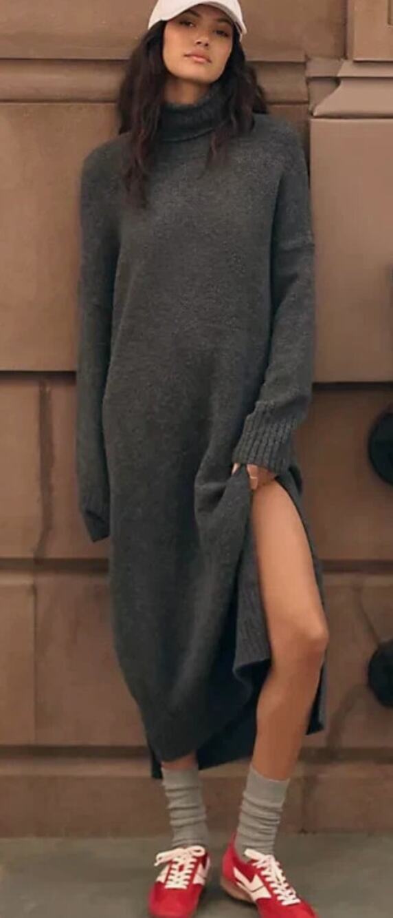 Anthropologie Daily Practice Karigan Long Turtleneck Sweater Dress Size Medium